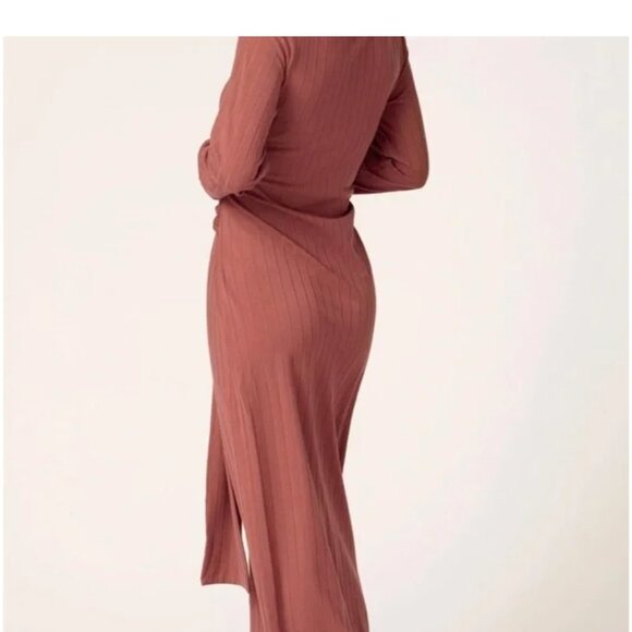 Veiled collection ribbed tie waist maxi dress - Picture 4 of 5